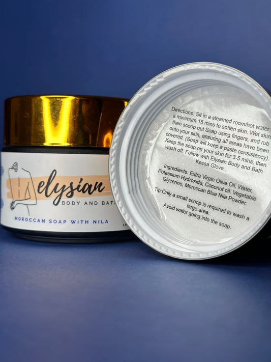Blue Nila Moroccan Soap with Kessa Glove